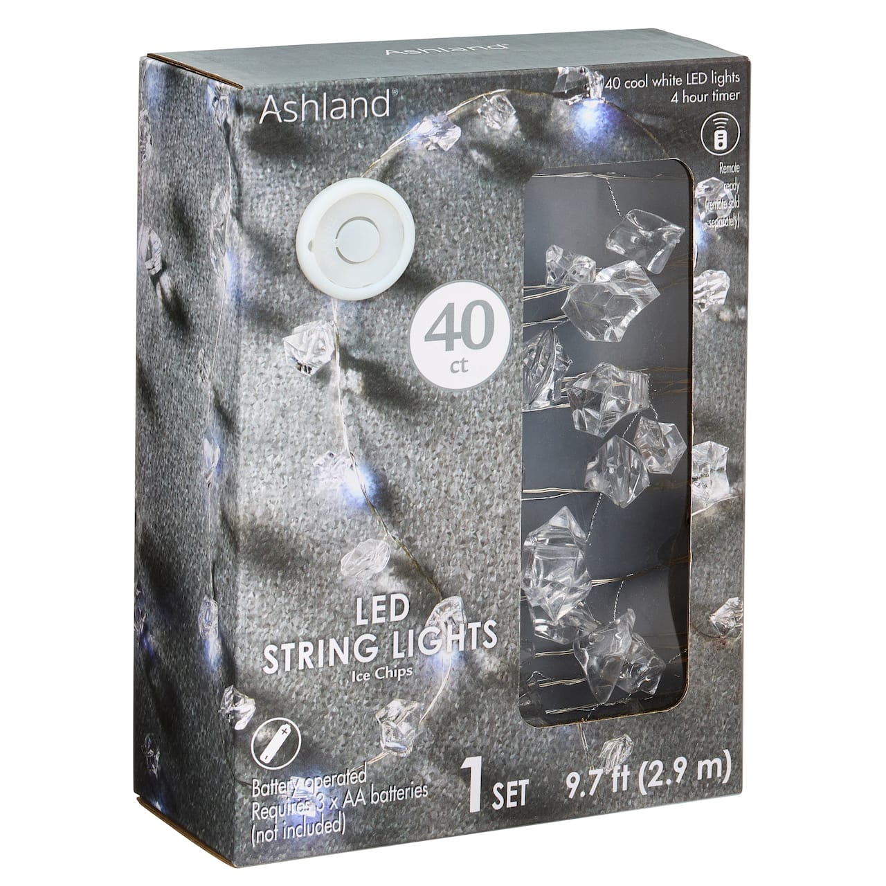 40ct. Cool White LED Ice Chips String Lights by Ashland&#xAE;